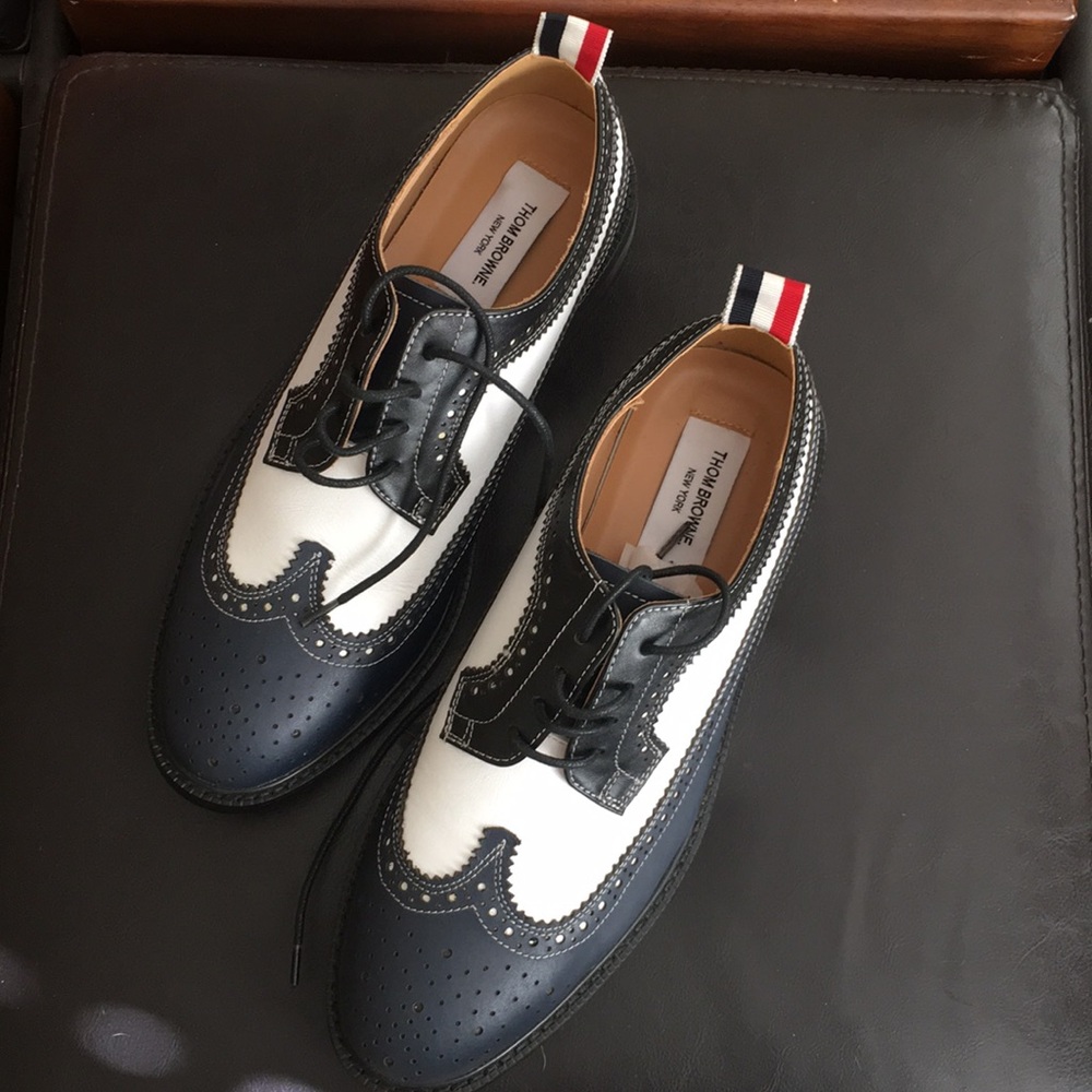 Cool Thom Browne grained leather brogues shoes